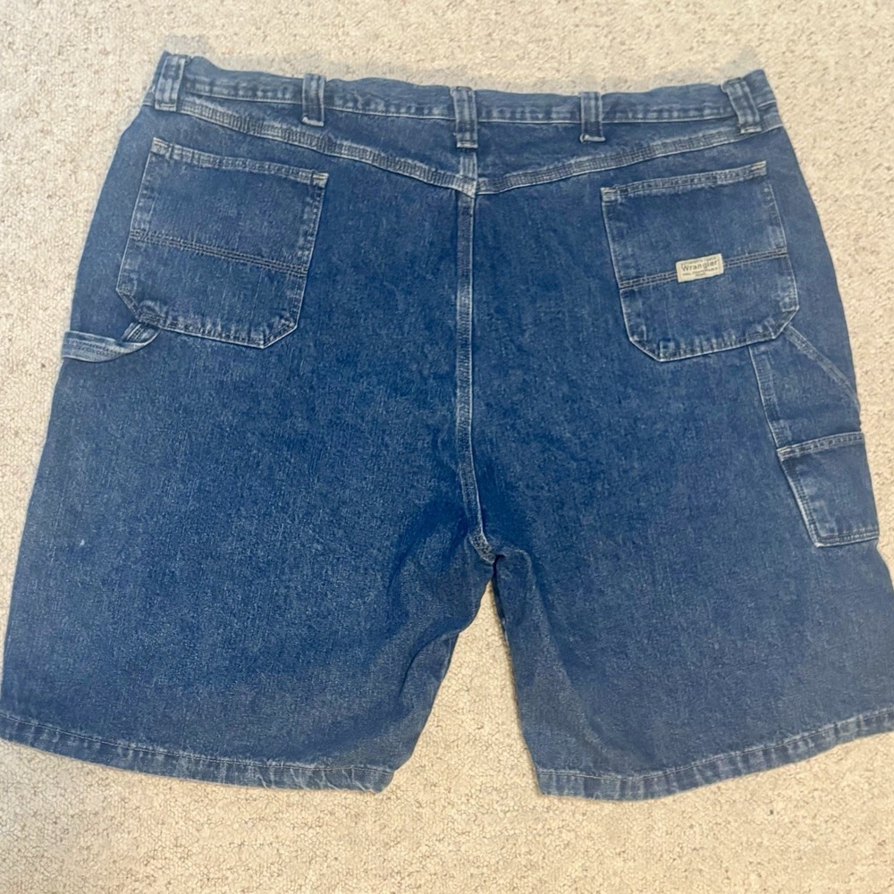 Vintage Wrangler Jean Shorts Mens 46 Blue Denim Cotton Jorts Y2K Carpenter Baggy